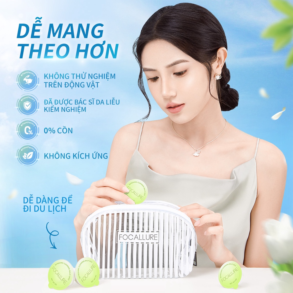 Kem làm sạch sâu tức thời Focallure 8g 10X từ thực vật dưỡng ẩm/ không gây kích ứng/ không bết dính dạng nhỏ du lịch