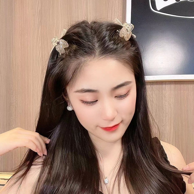 Kẹp Tóc Nơ Lưới Hai Mặt Nhỏ Xinh Thời Trang Cho Bạn Gái
