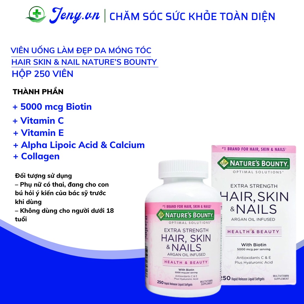 Viên Uống Làm Đẹp Da Móng Tóc Hair Skin & Nail Nature's Bounty | Shopee  Việt Nam