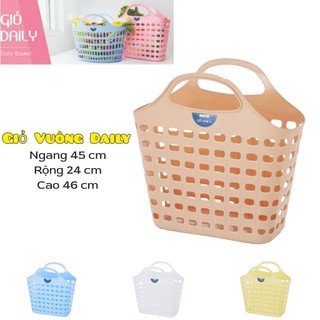 { Tổng kho giá rẻ }BỘ 2 Giỏ xách Daily OVAL nhựa duy tân