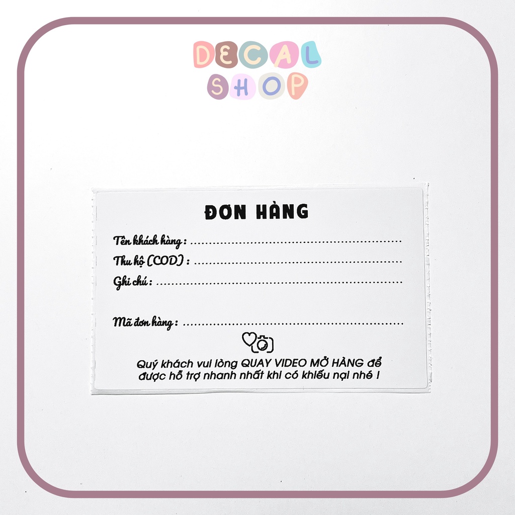 Tem Giao Hàng, Decal, Giấy Ship Hàng - Size 13x7,6cm - Có Keo Sẵn
