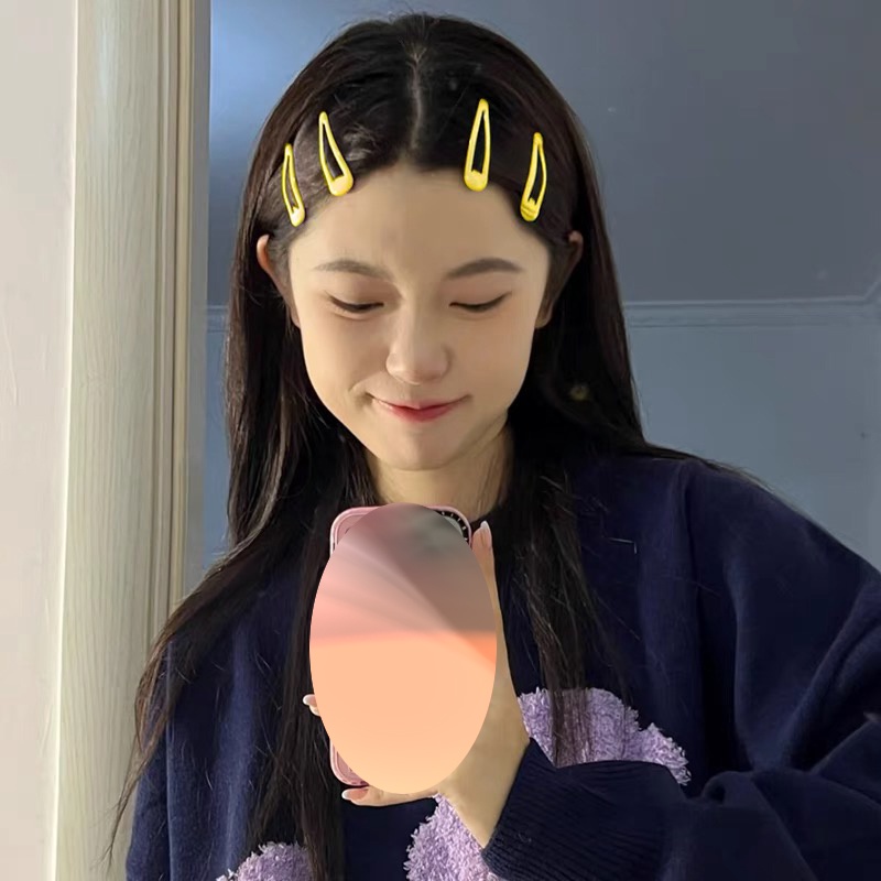 Set 5 Kẹp Tóc Màu Trơn Hình Giọt Nước Thời Trang