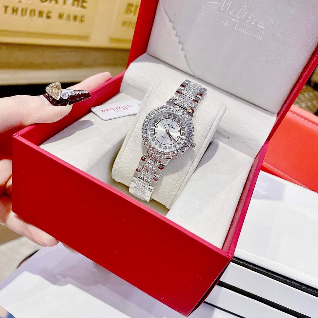 Đồng Hồ Nữ Melissa F6356 Chính Hãng Size 34mm cẩn đá SWA xinh lung linh