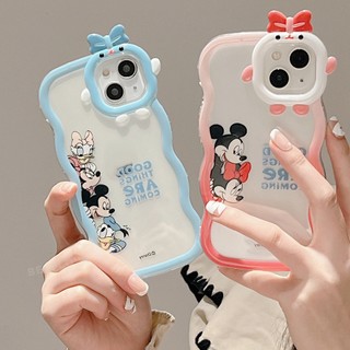 Ốp Điện Thoại Silicon Trong Suốt Hình Mickey Minnie 3D Cho iPhone 14 11 13 12 Pro MAX + X XR XS MAX 11Pro 12Pro 13pro