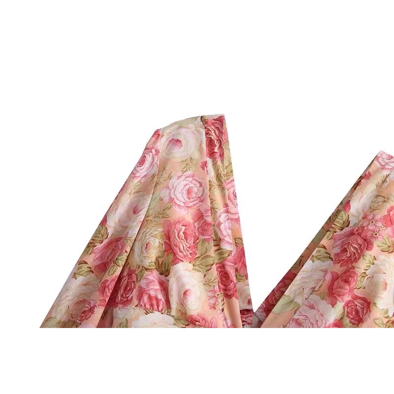 Đầm hoa xoè cut eo