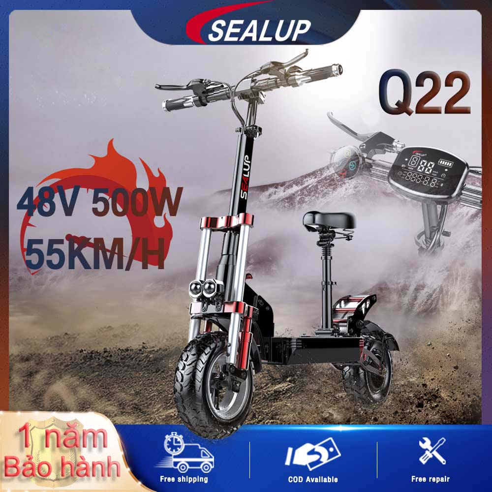 『bảo hành 1 năm』SEALUP Q22 Xe điện hiệu suất cao chống thấm nước có thể gấp lại xe điện 500/1000w tốc độ tối đa 55km/h
