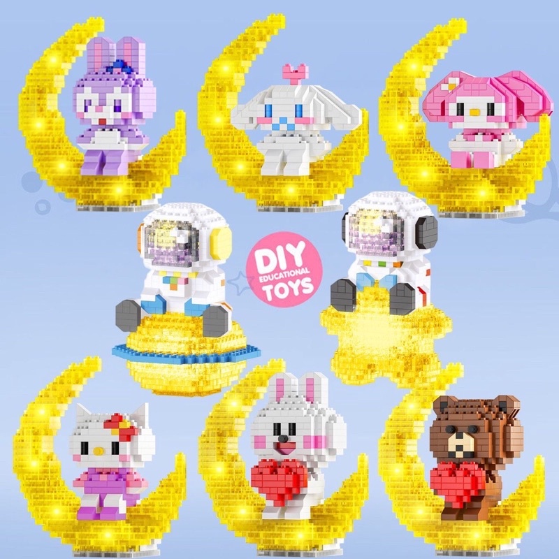 Mô hình lắp ráp Lego mini phát sáng hoạt hình đáng yêu cho bé