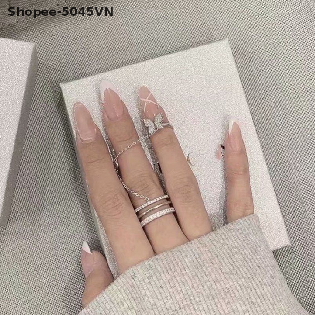 Nhẫn Hình Bướm Nhiều Lớp Đính Đá Zircon Thời Trang Cho Nữ