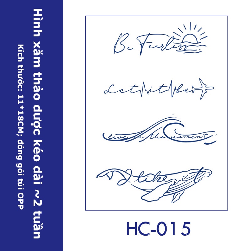 Hình xăm dán thảo dược HC-015 nhiều kiểu dáng cực chất