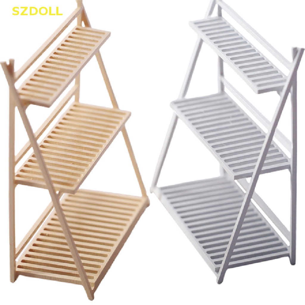 Kệ Sách Ba Tầng Mini Trang Trí Nhà Búp Bê Tỉ Lệ 1: 12