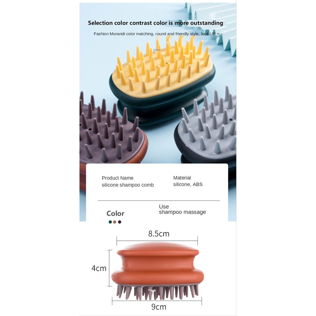 Bàn Chải Gội Đầu Bằng silicone Tiện Dụng Cho Nam Và Nữ