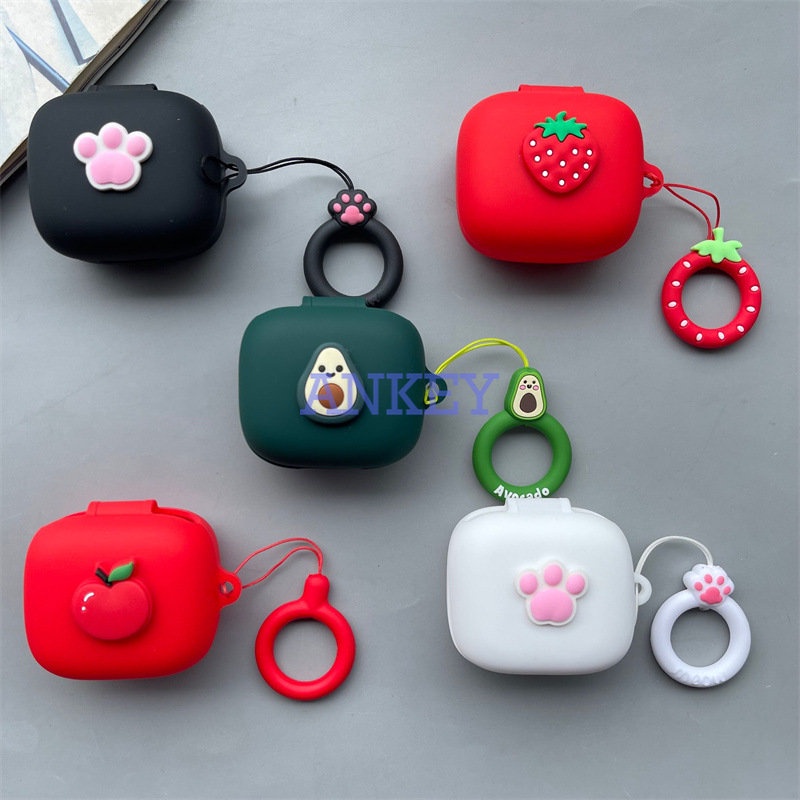 JBL Live Pro 2 / Free 2 / T280 TWS X2 / Wave Flex Earphone Silicone Case Cute Lovely with Ring Earbuds Waterproof Shockproof Soft Protective Headphone Cover Headset Skin