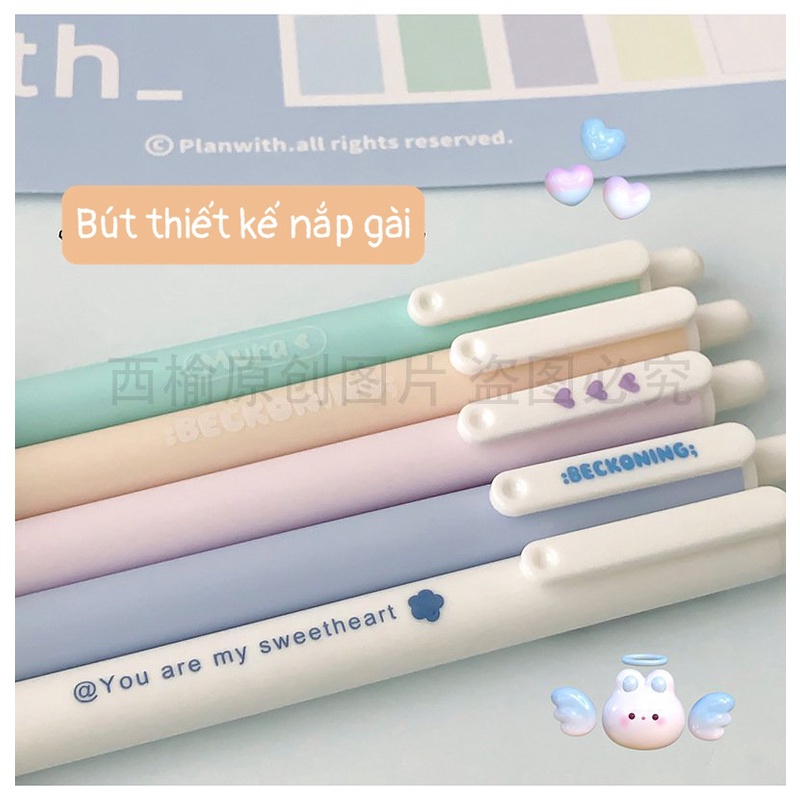 Bút Gel MURA-8128 Beckoning Vỏ Bút Màu Pastel Mực Đen Ngòi 0.5mm
