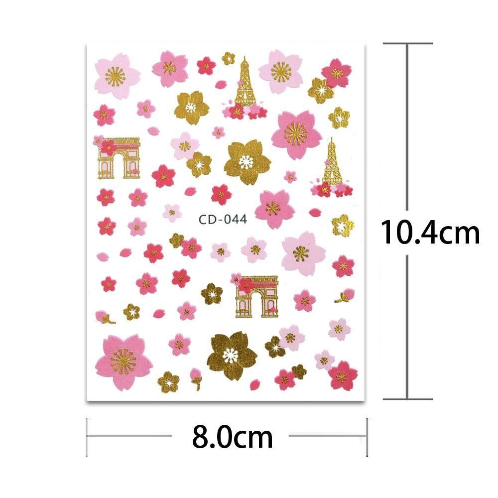 Miếng Dán Trang Trí Móng Tay Hình Hoa Anh Đào Màu Đồng Thời Trang