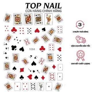 Sticker nail,hình dán móng hình quân bài