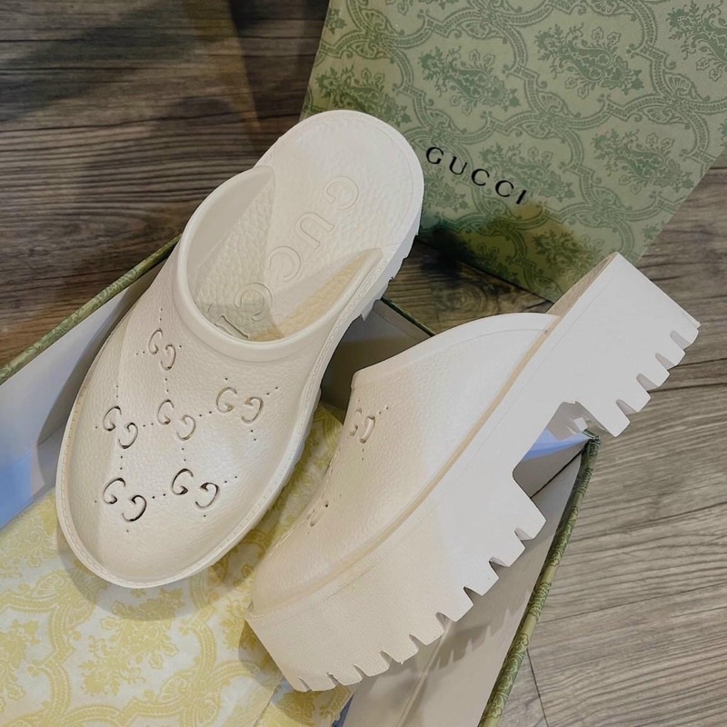 Dép Sục nhựa gucci đế cao
