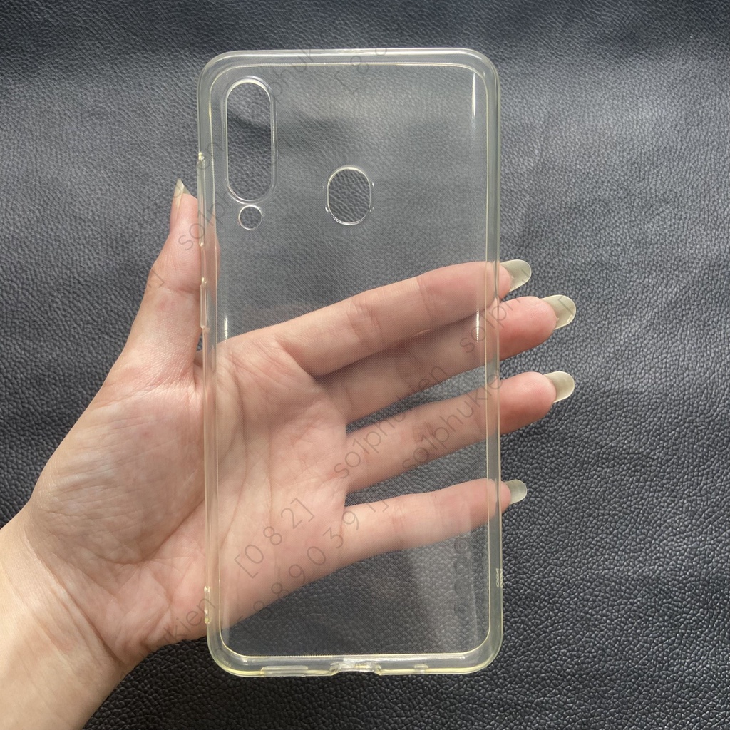 Ốp lưng Samsung A60 dẻo trong suốt viền gồ bảo vệ cam bền, đẹp
