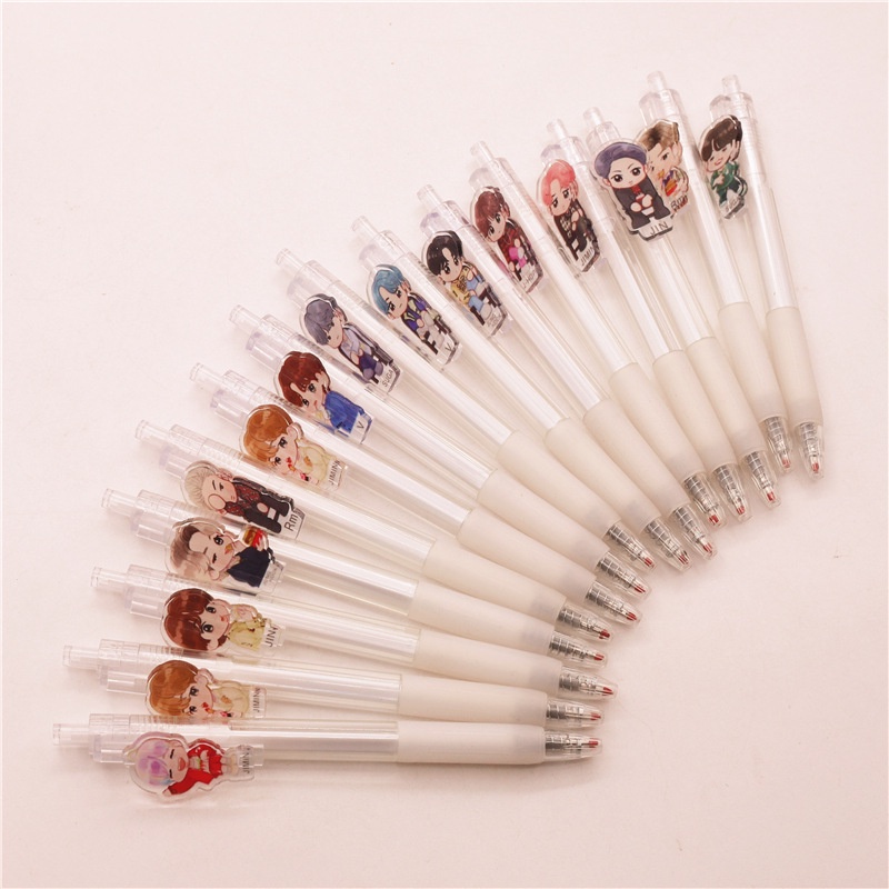 Bộ 7 Bút Hoạt Hình BTS Littletan Cho Học Sinh JIN RM J-HOPE SUGA V JIMIN JUNGKOOK QH3