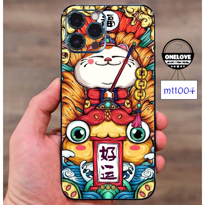 Skin dán cho iPhone và các dòng máy khác mẫu Mèo Thần Tài May Mắn mẫu 4 ( đã cắt sẵn từng chi tiết )