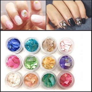 Xà cừ siêu mỏng set 12 màu trang trí móng