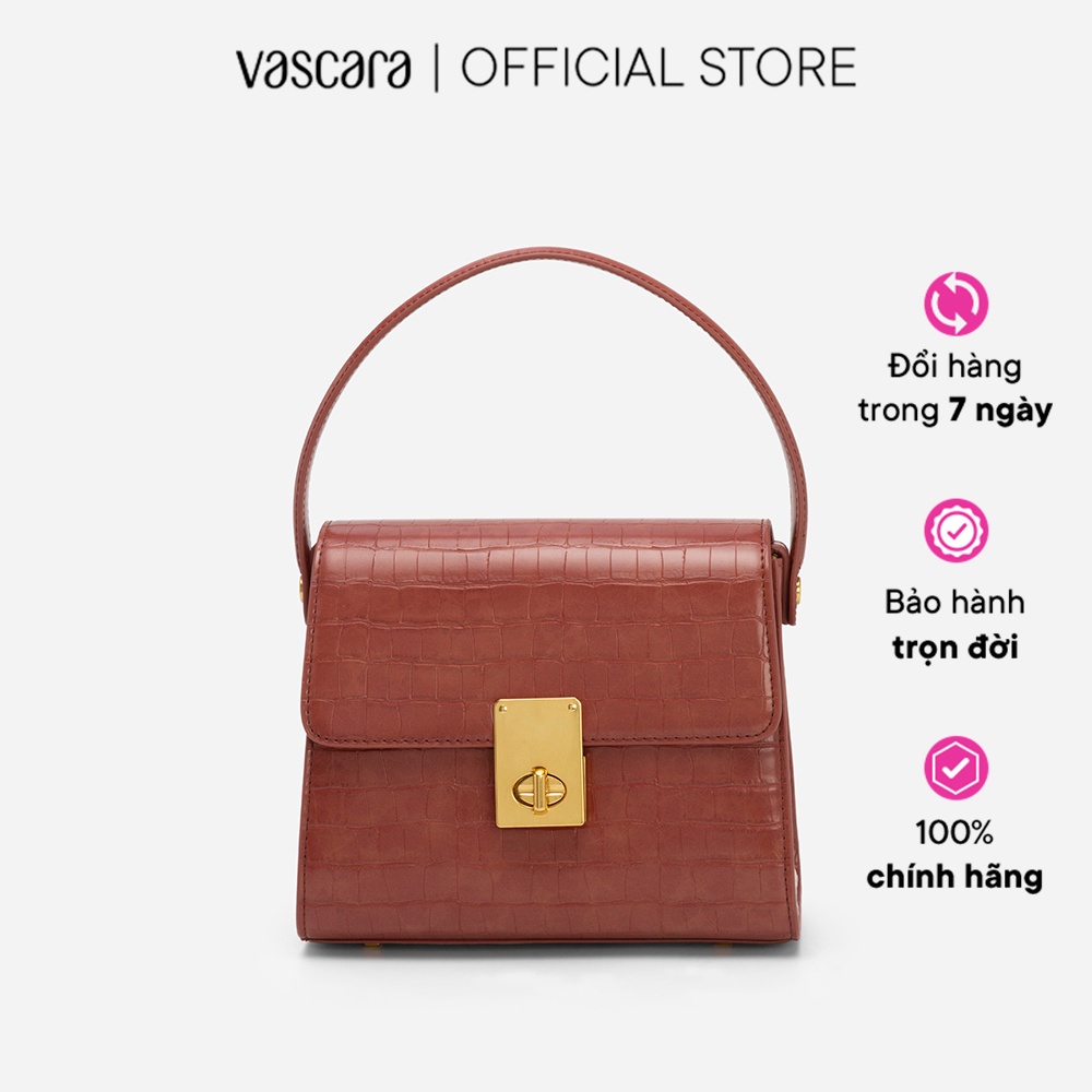 Vascara Túi Xách Premium Vân Da Cá Sấu Khóa Xoay Oval - SAT 0298