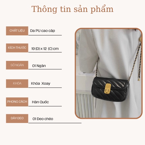 Túi đeo chéo nữ đi chơi dây xích quả chuông thời trang phong cách Hàn Quốc  TC160