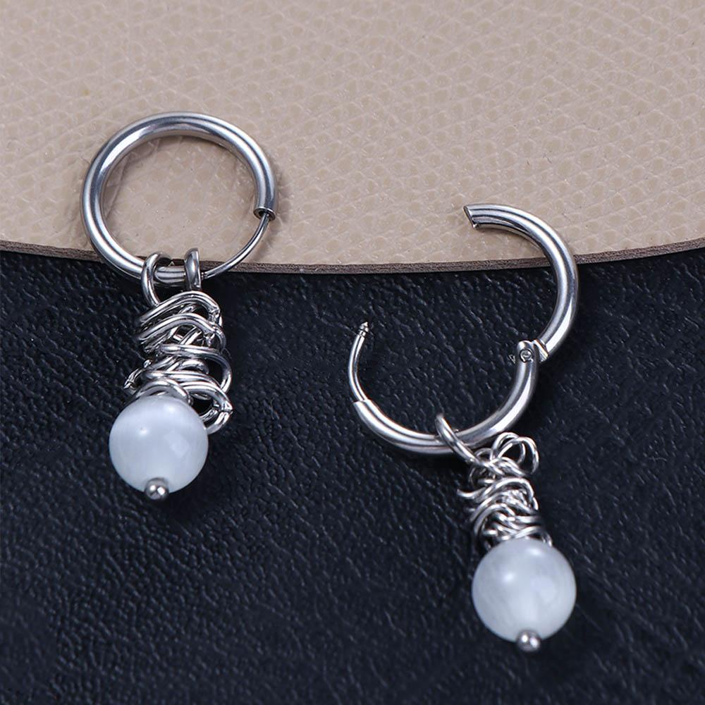 Bông Tai Dạng Hạt Trắng Phong Cách Trung Hoa Cổ Điển Mới Cho Nam