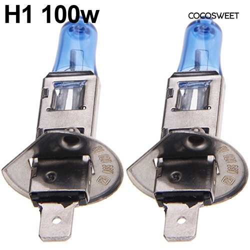 Set 2 Bóng Đèn Pha Xenon Halogen H1 / H4 / H7 55W / 100W 12V 5000K Ánh Sáng Trắng