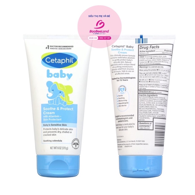 Kem dưỡng ẩm cho bé từ sơ sinh Cetaphil Baby Ultra Soothing Lotion - BAABEELAND