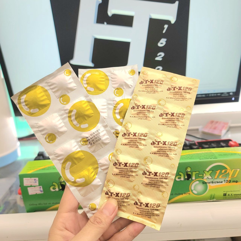 Air-X 120mg giảm chướng bụng, đầy hơi, ăn không tiêu vị bạc hà, ngọt