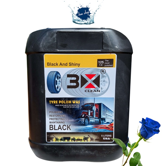 Dung dịch bảo dưỡng làm bóng 3x clean 5 lít chống rạn nứt lốp vỏ xe