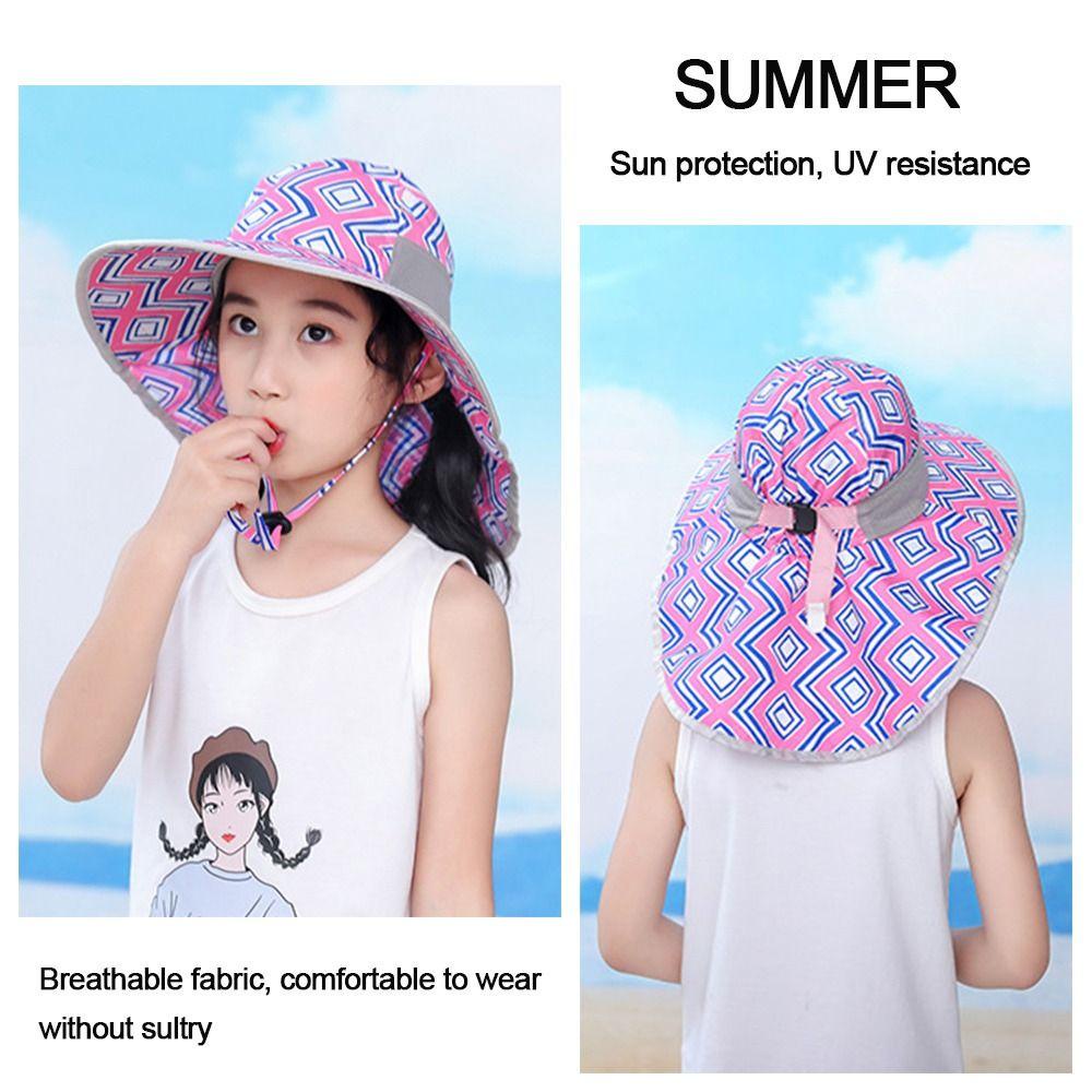Mũ Bucket Vành Rộng Điều Chỉnh Được Thời Trang Mùa Hè Cho Bé