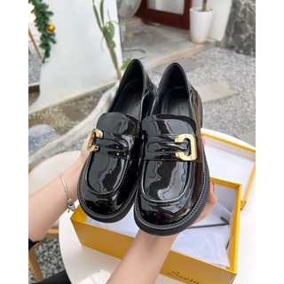 Giày lười oxford da bóng đế 3,5cm mã 002