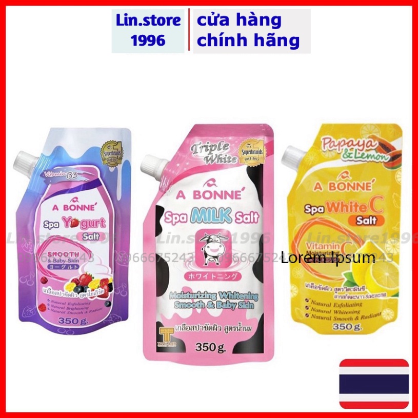 Muối Bò Tắm Tẩy mô Chết Body ABONNE xứ sở của những nụ cười thân thiện Thái Lan Hương Sữa Tươi (350g) [lin.store1996]