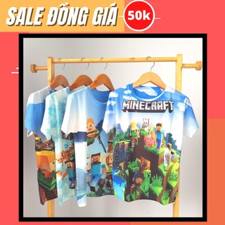 Áo thun 3D minecraft bé trai cá tính