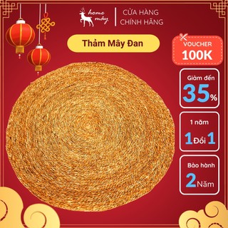 Thảm trải sàn mây cói, thảm mây tre đan HOME MÂY hình tròn, siêu bền tạo điểm nhấn cho căn phòng