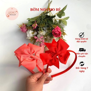 Bờm cài tóc cute cho bé gái BUBY KID FASHION, nơ cài tóc cho mẹ và bé gái chật liệu vải bọc nhựa dẻo dùng với sét váy