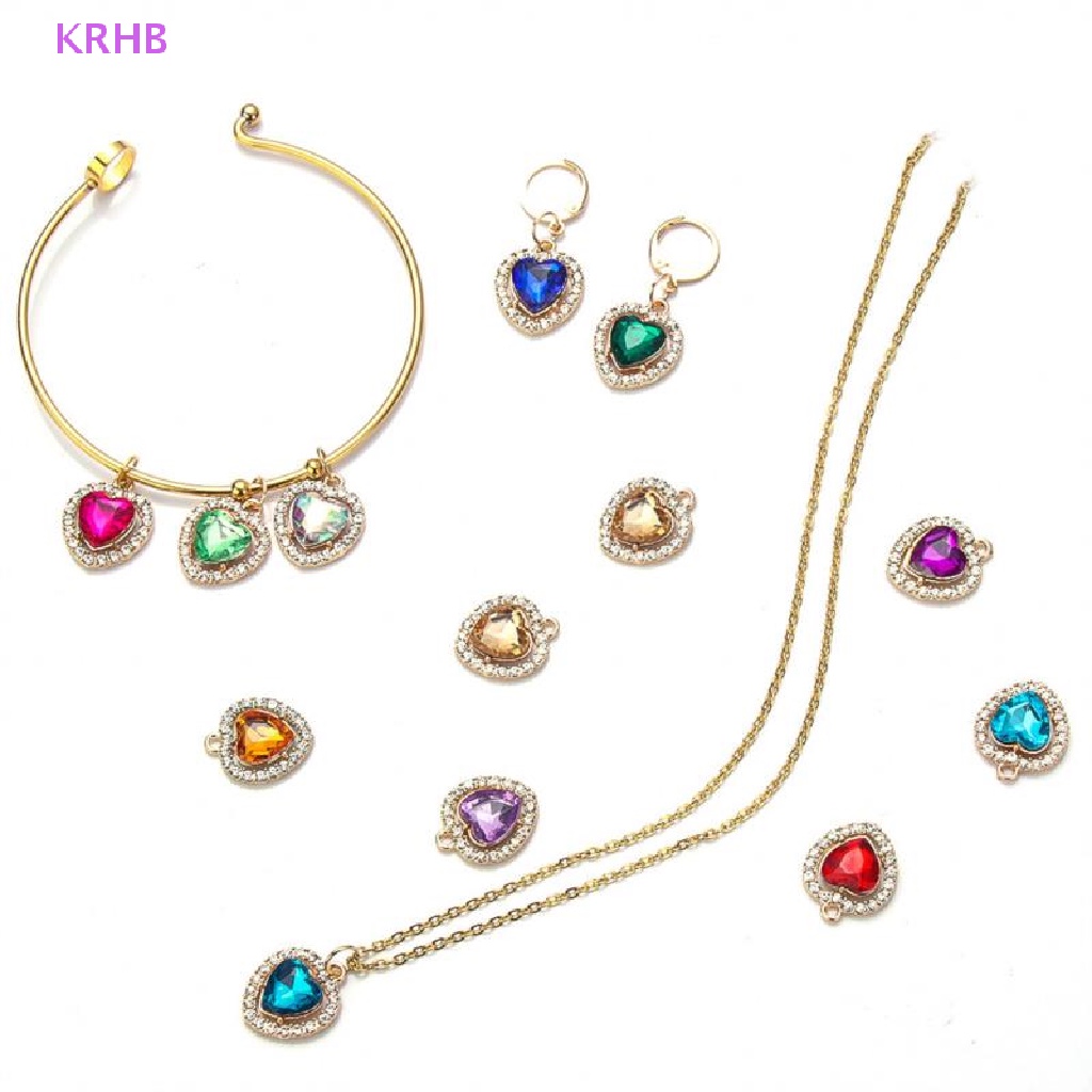 Set 10 Kẹp Trang Trí Móng Tay 18MM Hình Trái Tim Đính Đá Xinh Xắn Mới
