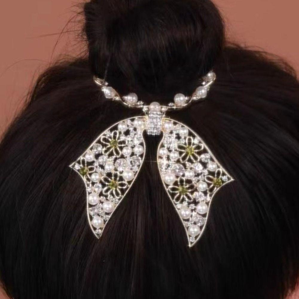 Kẹp Tóc Càng Cua Đính Hoa Hồng Nhỏ Dễ Thương Thanh Lịch