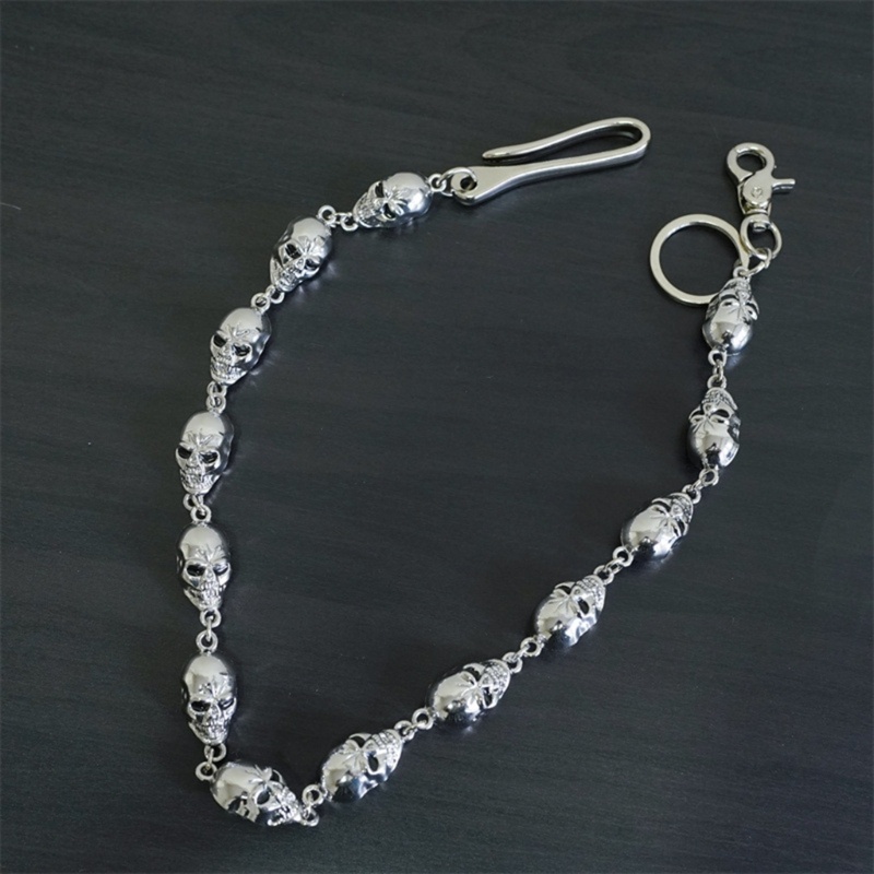 Dây Xích Hình Đầu Lâu Phong Cách Hip Hop Gothic Gắn Ví / Quần Jean