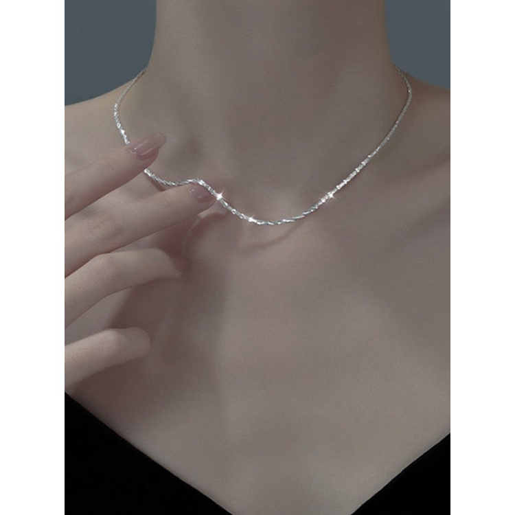 Vòng cổ Bạc Lấp Lánh Nhiều Màu Sắc Thời Trang Cho Nữ