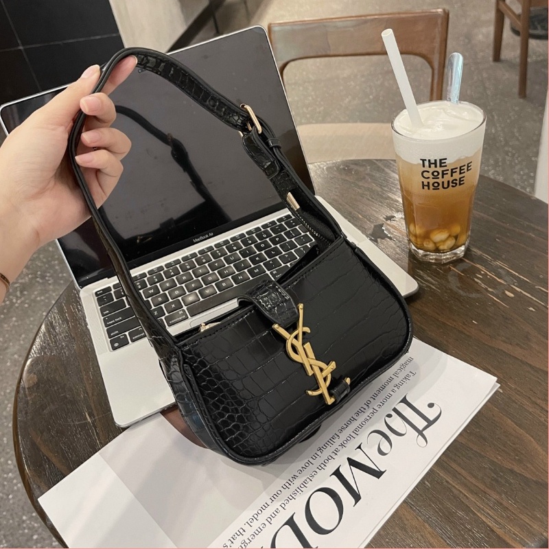 Túi Xách Nữ Túi kẹp Nách Y.S.L Dáng Basic 2 Chất Da, Da Trơn & Vân Rắn Hợp Thời Trang h52