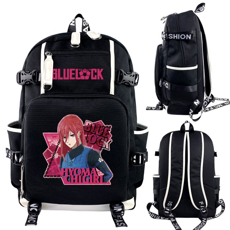 Balo 2 Vạch Kẻ Trắng in hình BLUE LOCK anime chibi cặp sách đi học thời trang không kèm sạc