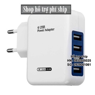 Hỗ trợ ship- củ sạc nhanh 4 cổng usb