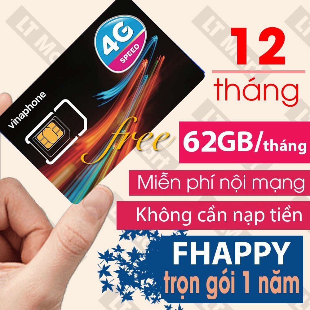 Sim Vina Fhappy khuyến mãi 2GB mỗi ngày + 1000 phút nội mạng