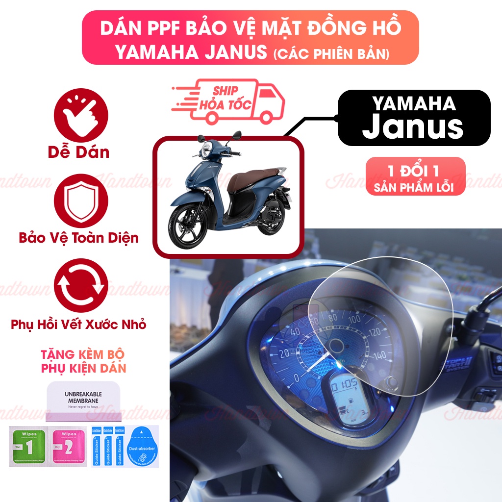 Miếng dán bảo vệ mặt đồng hồ Janus cao cấp chống trầy xước PPF xe máy YamahaJanus độ suốt cao