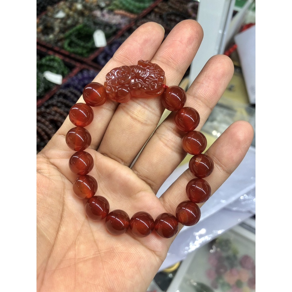 Vòng đeo tay, lắc tay mix Tỳ Hưu phong thủy đá mã não