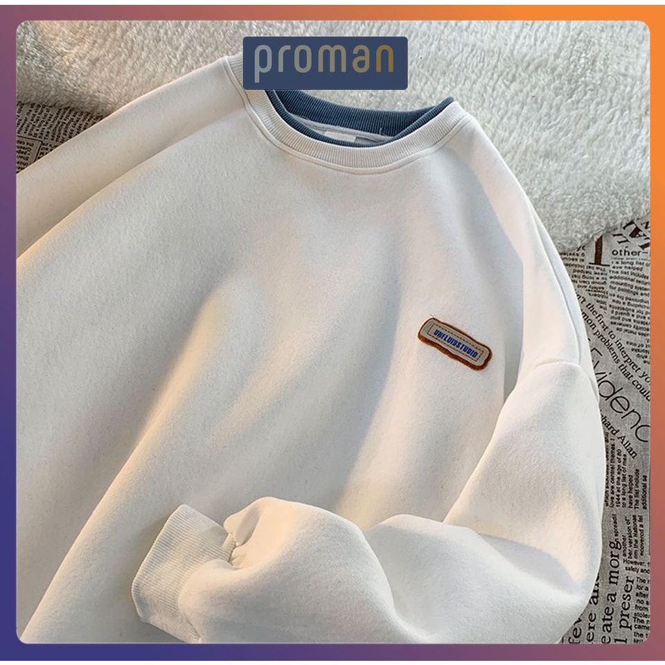 Áo Sweater Nam Nữ Áo Sweater Nam Nữ Form Rộng Chất Cotton Nỉ Ngoại Hàng Xuất Cao Cấp Trơn Cổ Tròn Dài Tay AD02 PROMAN