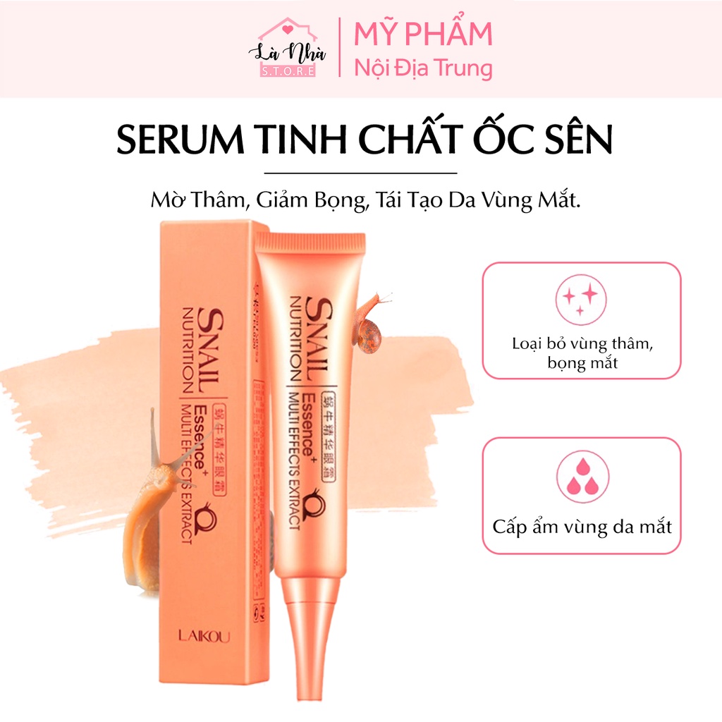 Serum tinh chất ốc sên Laikou 30g, chăm sóc dưỡng ẩm, tái tạo da vùng mắt, giảm mờ quầng thâm, phục hồi da yếu, xỉn màu.