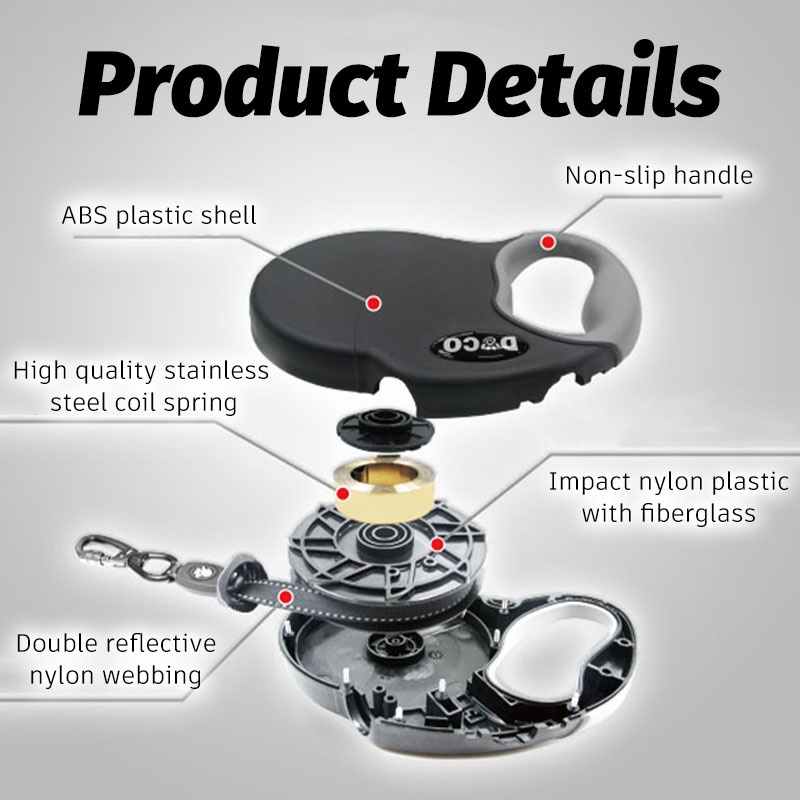 HamshMoc Dây RúT 360 Độ DùNg Để DẫN Thú Cưng Đi DạO° Ổ Khóa Một Nút Có Tay Cầm Chống Trượt Phản Quang Bằng Nylon